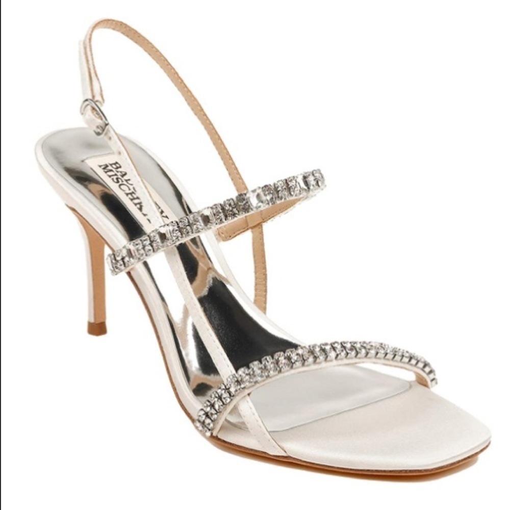 New Badgley Mischka Zane Strappy Satin Sandal Heels size 8 Bridal